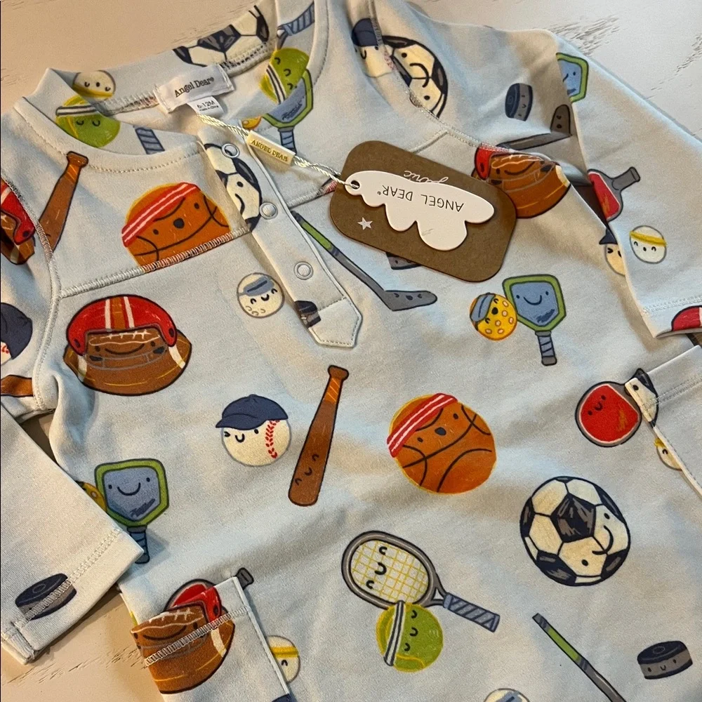 Angel Dear Blue Sports Ball Friends Romper 12-18 months